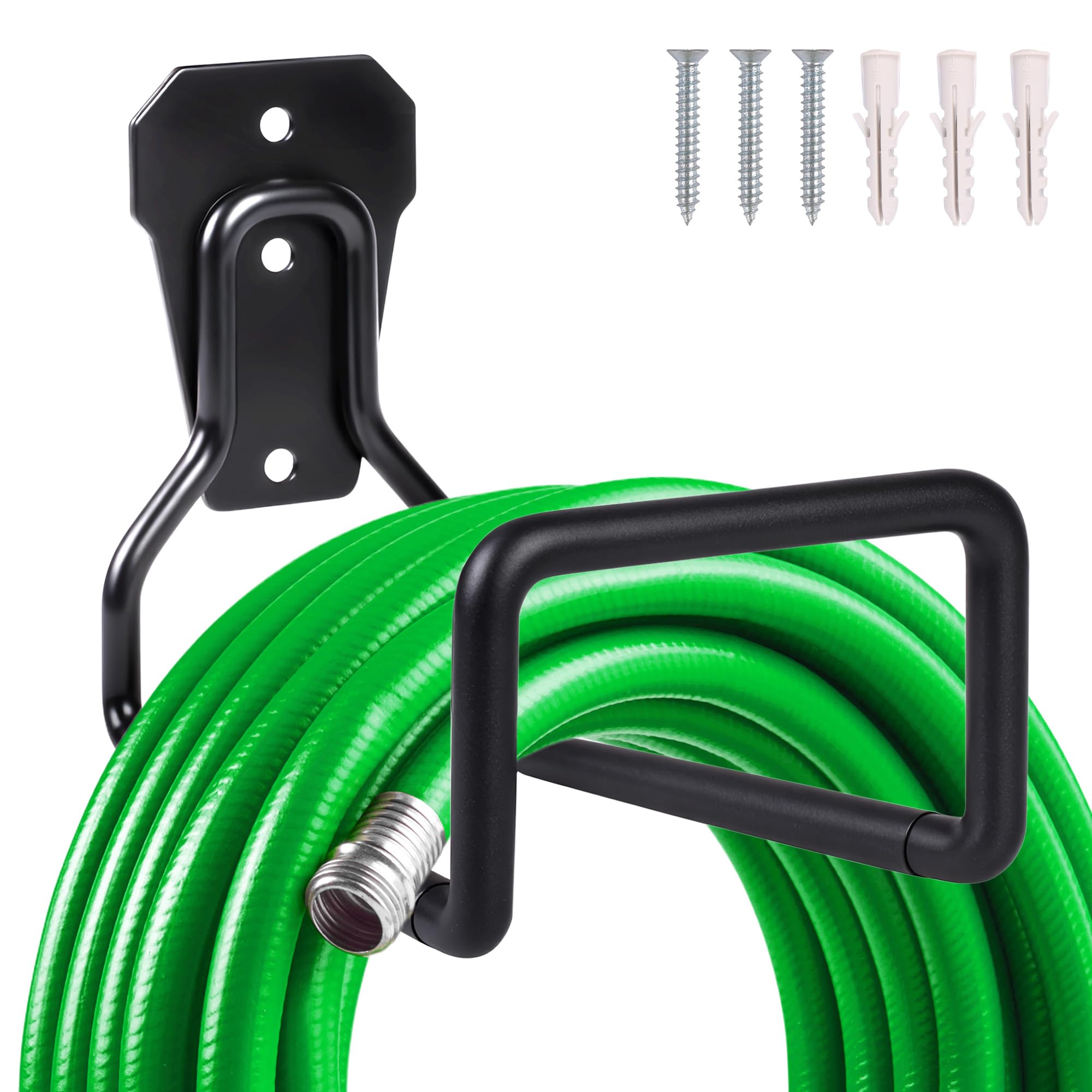 Support De Tuyau D'arrosage En Métal - Support Mural Robuste Pour Tuyau Darrosage Pour Exterieur Crochets Durables Ideal Pour Tuyau Deau Rallonges