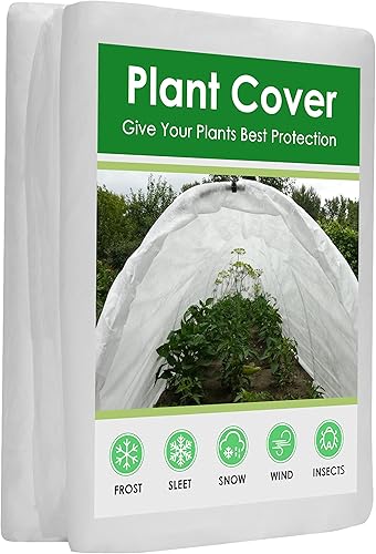 Cubiertas para plantas de protección contra congelación, cubierta flotante de fila de 10 x 30 pies, cubierta de tela de jardín para invierno,