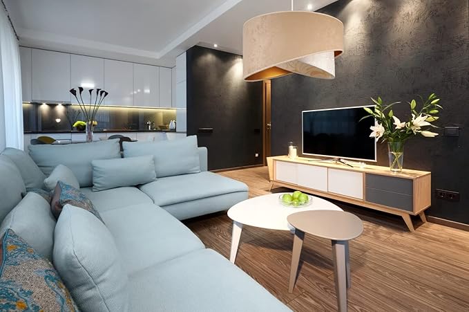 Light Home LH Light-Home Milan Lampenkap Hanglamp - Industriële Plafondlamp voor Woonkamer, Slaapkamer en Eetkamer - Hanglamp Met Lampenkap van velours - Beige Monserta II - Wit photo 2