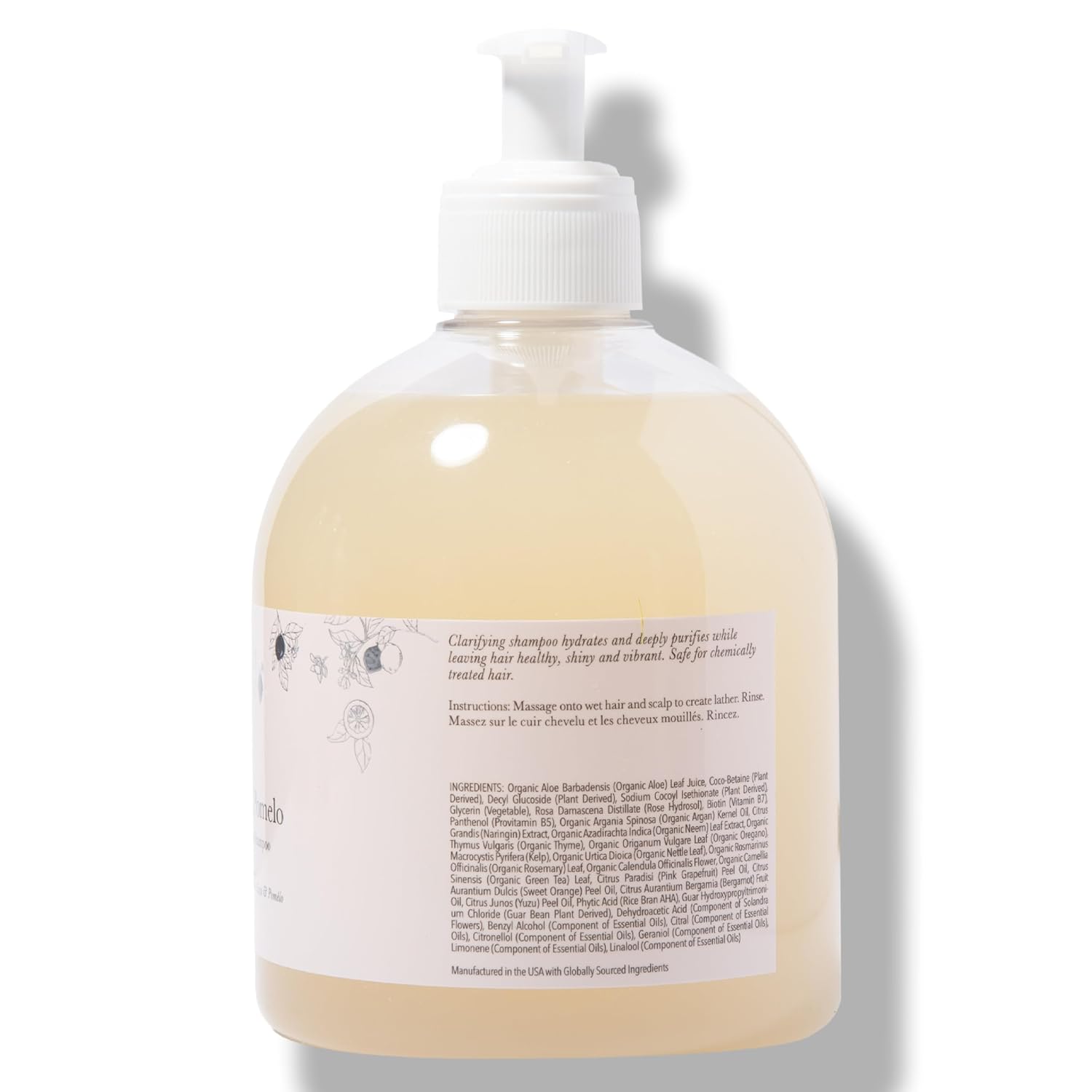 100% PURE Yuzu & Pomelo Glossing Shampoo & Cleansing Detox Helps Restore Vibrancy in Dry Dull Hair Revitalizing Shine & Body Healthy Growth for Women & Men, Vegan - 16 Fl Oz