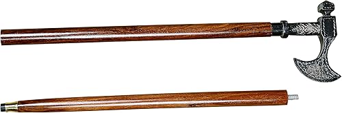 Miniatura 7 de Axe - Bastones vikingos antiguos para hombre, madera roja, dos pliegues, diseño único, mejor para disfraz, bastón de madera para mujeres