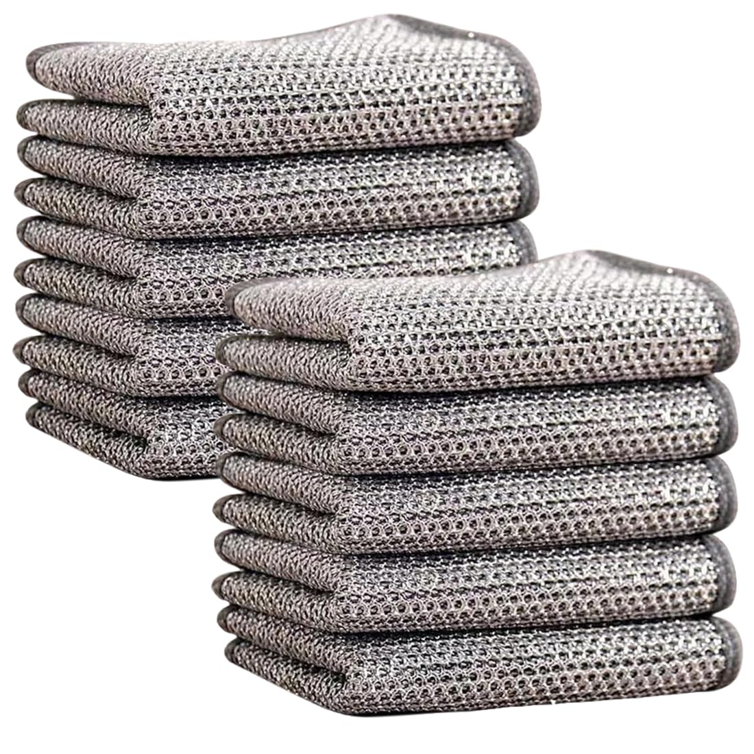 10 Piezas Paño de Limpieza de Alambre de Acero, Trapos de Alambre Multiusos, Paños de Limpieza de Alambre Reutilizables, Paño De Cocina Multifuncional De Alambre, Estropajo de Alambre