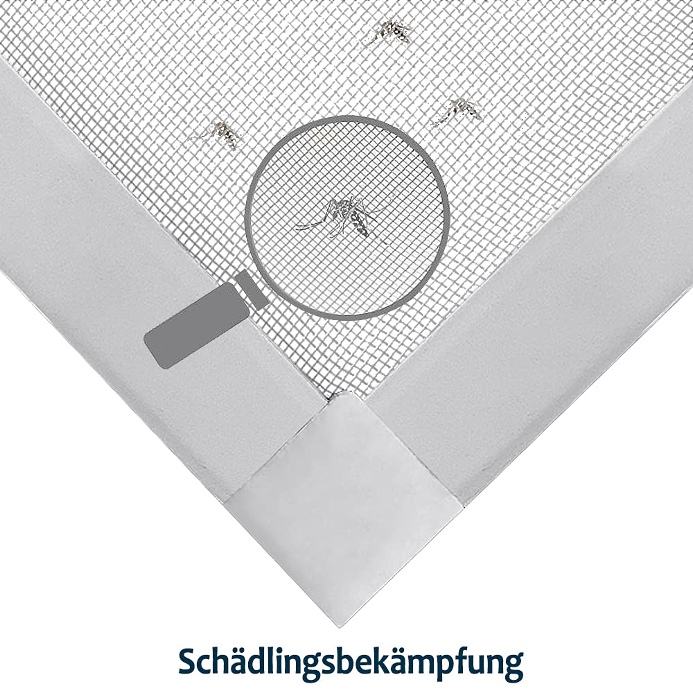 NAIZY Mosquitera para ventana con marco de aluminio Marco de abrazadera Prevención de insectos No requiere taladrar ni atornillar 100x120cm, Blanco