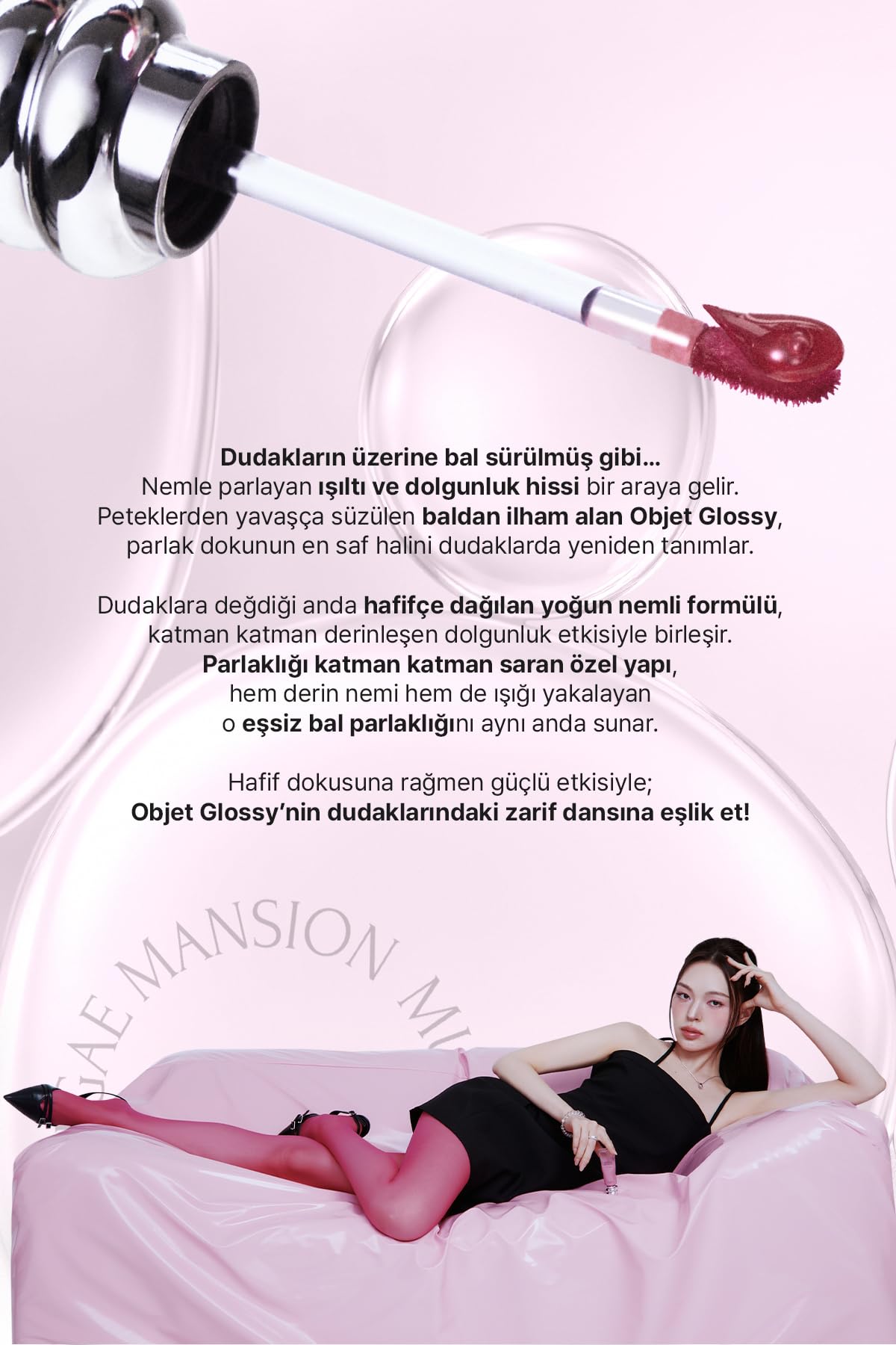 MUZIGAE MANSION Nemlendirici, Parlak Bitişli Tint MUZIGA MANSION Objet Glossy (003 Nudy Drop)