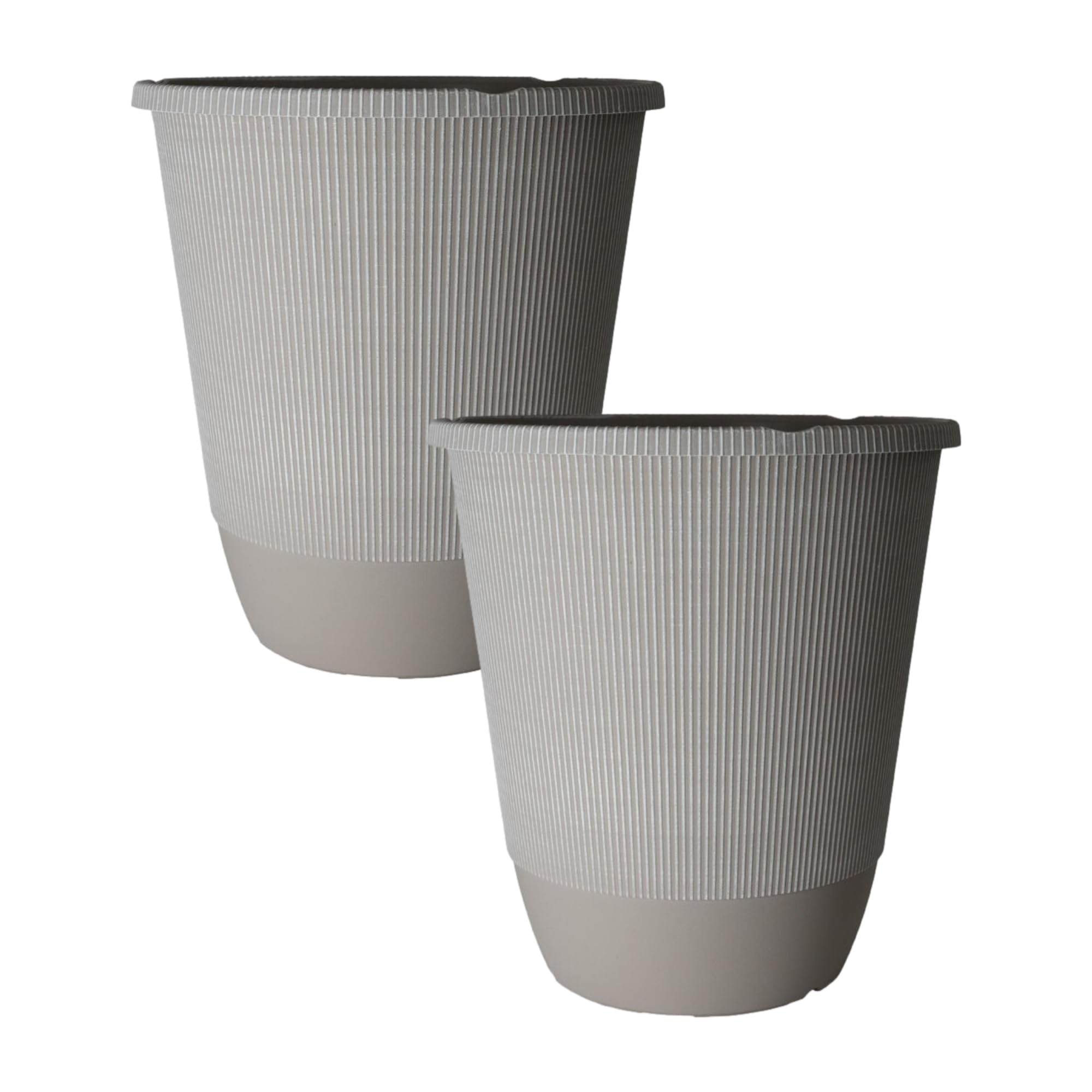 Fyne-Finds Round Grey Plastic Plant Pot 35cm, 14inch Tall 21L Garden Outdoor Planter Pot Home Decor Gift Weatherproof Drainageholes Indoor (2)