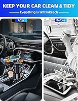 Vista 3 de Car Cup Holder Tray, 4 in 1 Drink Holder Expander with Expandable Food Tray Table, for Road Trip Essentials & Daily Commute (Tray(9.84" * 9.64"))