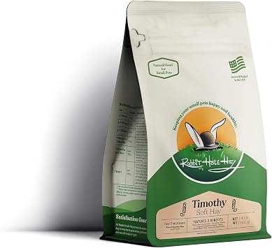 Rabbit Hole Hay - Ultra Premium Soft Timothy Hay for Small Pets - 4 oz Bag - Soft & Fresh