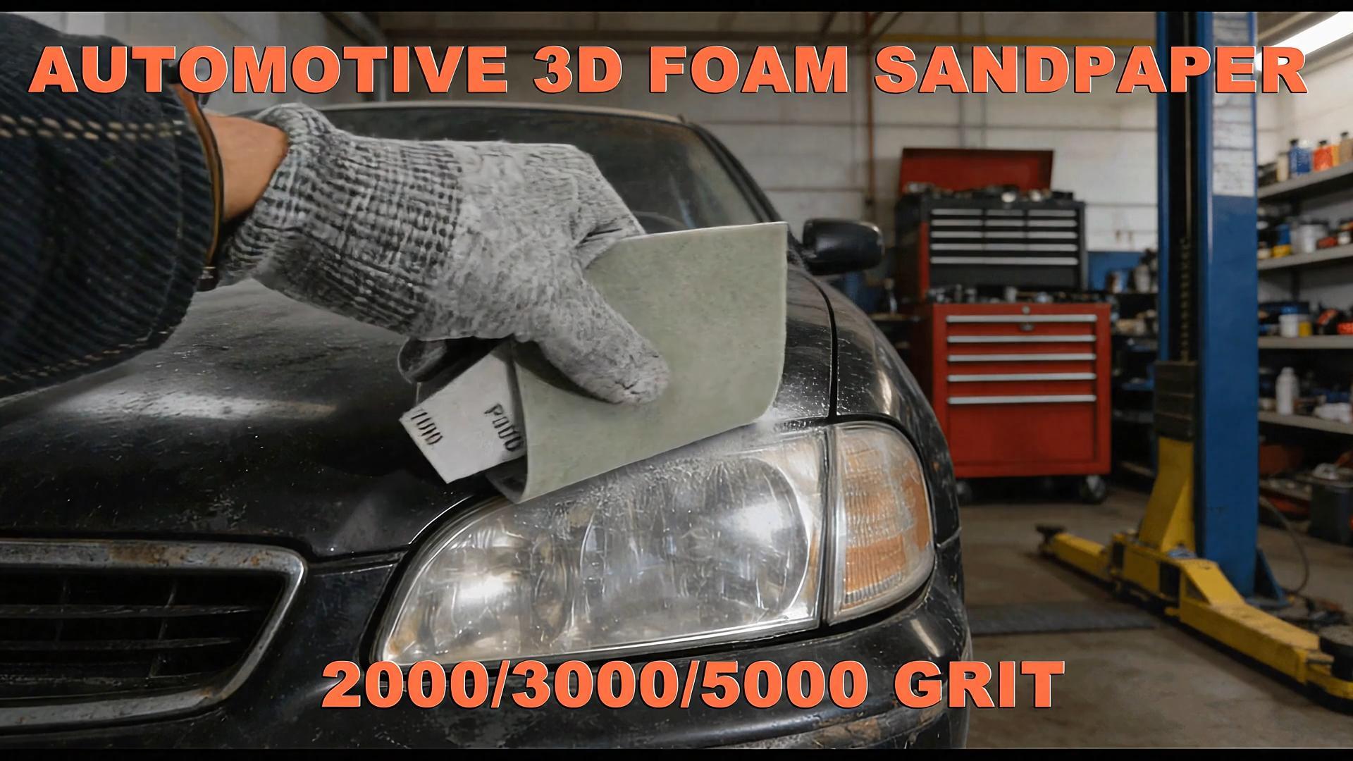 Image of Performance Foam Sandpaper Sheets: 9 x 3.6 Inch, 3Pcs 5000 High Grit, Wet & Dry Use for Automotive Polishing, Ultra Fine Sand Paper for Car Surface Marks Finishing, Clear Coat