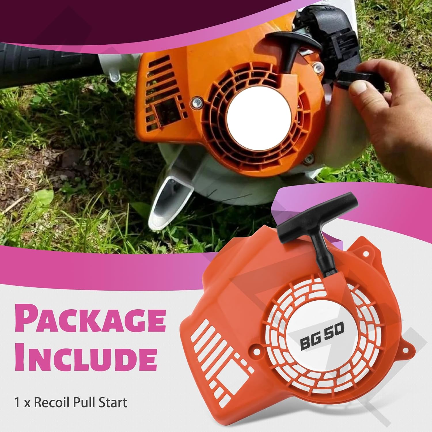 4229 080 2107 Recoil Pull Start for Sti-hl Bg50 Leaf Blower, Red