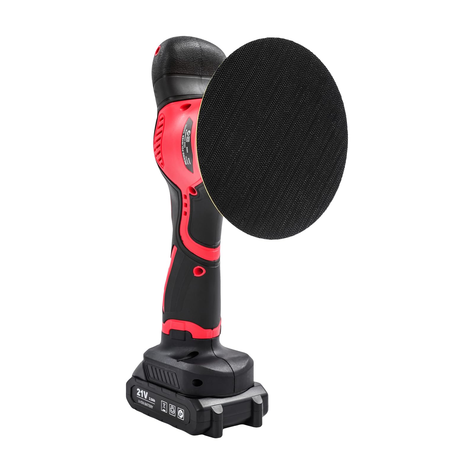 Pulidora de batería de 21 V con 2 baterías, 9 almohadillas de pulido, 8 velocidades variables para pulir y encerar el coche, ligera 2800-5500 rpm