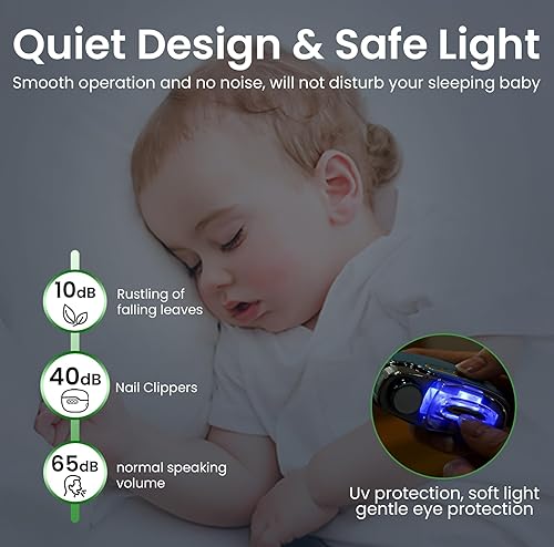 Miniatura 5 de Cortauñas eléctrico 3 en 1 mejorado con colector y luz LED, cortaúñas eléctrico automático para mujeres y hombres, lima de uñas para bebés, niños,