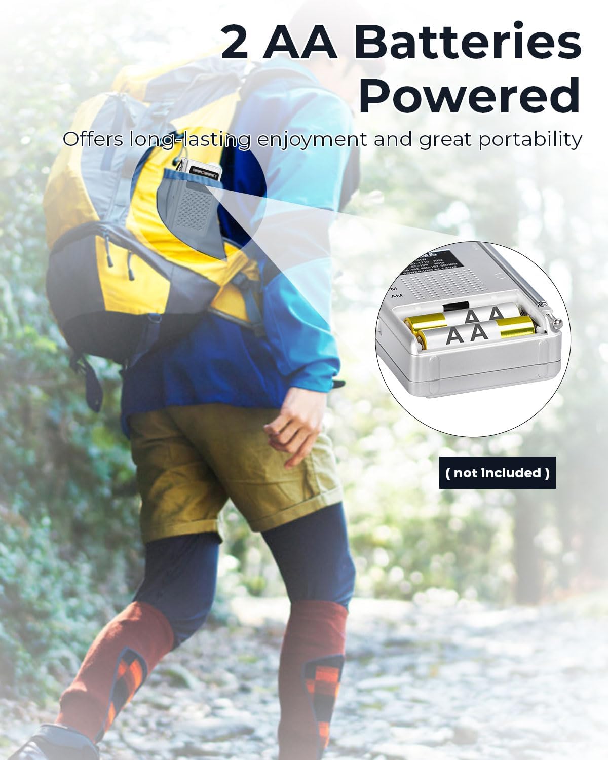 PRUNUS J161 NOAA Weather Radio, AM FM Radio Battery Operated by 2 AA Transistor Radio with Best Reception,Stereo Earphone Jack, for Emergency,Hurricane,Running, Walking,Home (Silver) 4 71jM sbOSL. AC SL1500