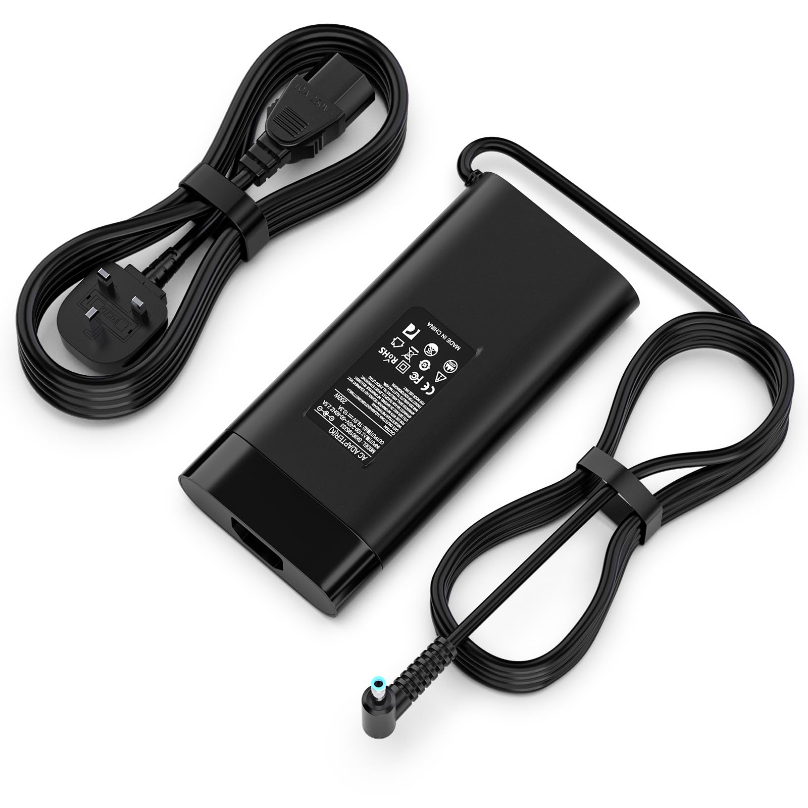 200W Laptop Charger Compatible With HP Omen Pavilion Gaming 15 16 17 Victus 15 16 Zbook 15 17 Envy 15 15u 2020 TPN-DA10 TPN-LA20 TPN-LA21 L00818-850 L00895-003 ADP-200HB B【4.5 * 3mm】