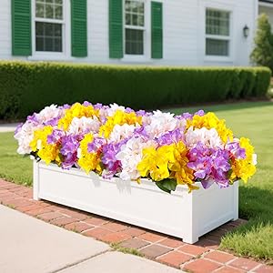 Lcuasc 6 Bundles Outdoor Faux Flowers Realistic UV Resistant No Fade Artificial Silk Bougainvillea Flowers Bush Outside Decor-Autumn Flower for Front Porch Planter, Patio, Thanksgiving Christmas