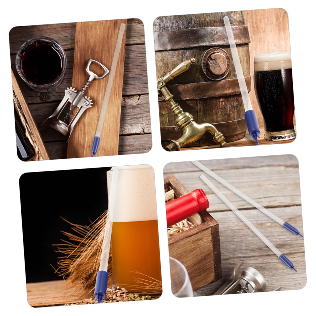 GRIRIW 2pcs Wine Bottling Wand with Stop Valve Home Brew Bottle Filler for Beer Wine Plastic Bottling Tool for Smooth Liquid Transfer for Brewing