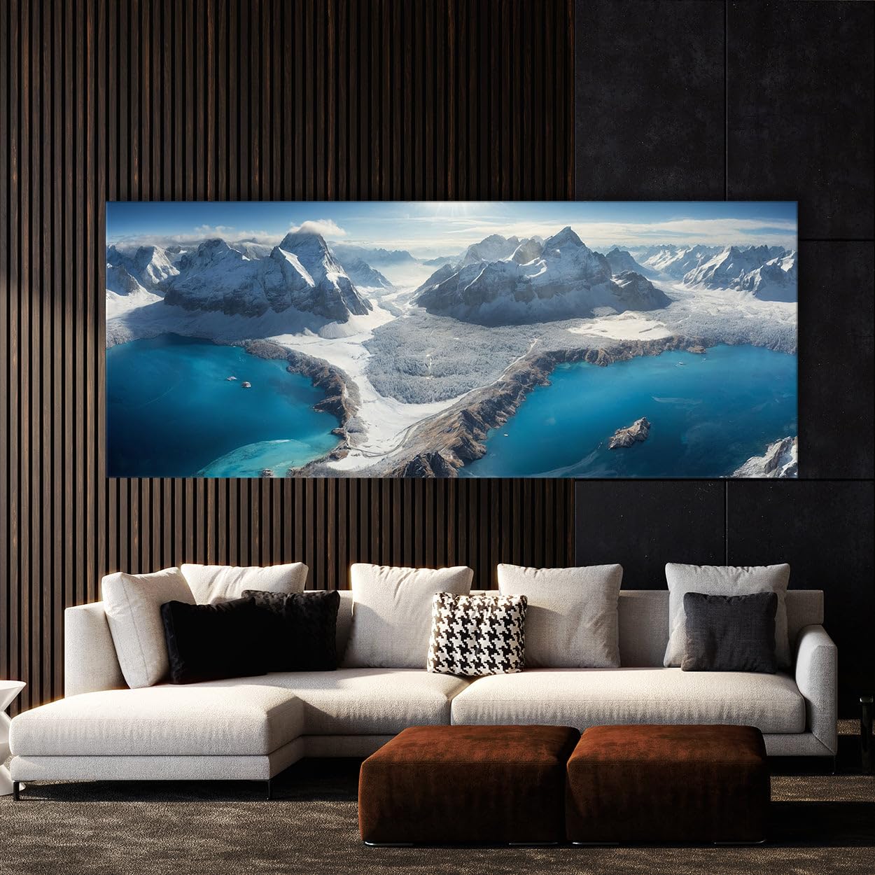 Sense Canvas Carte du monde Vista 77 sur toile - Décoration murale - Grande taille 40 x 16 / 3,8 cm