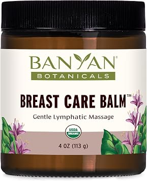 Banyan Botanicals Breast Care Balm Organic Herbal Salve with Tulsi & Palmarosa for Lymph Massage & Breast Health Promotes Healthy Circulation 4 oz Non GMO Sustainably Sourced Petroleum Free