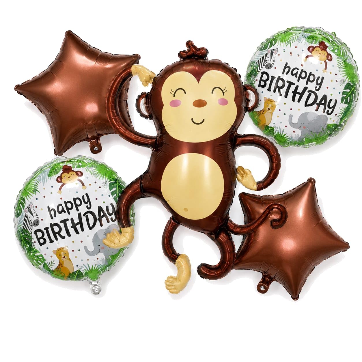 Foil Balloon Set for Party Decoration | Multicolor Aluminum Foil Balloons | Air & Helium Fill | Reusable Balloon Decoration (Monkey-Ballon)-image-4