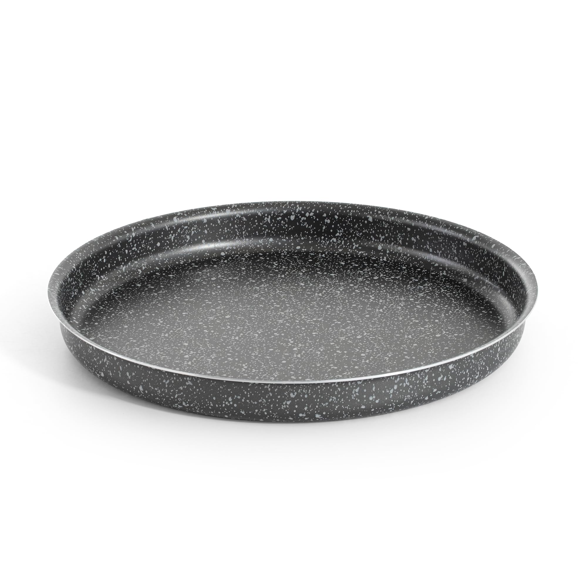 RollitPop Teglia Forno Rotonda Per Pizza e Farinata, 34 cm, Made in Italy, Rivestimento Alto Antiaderente, In Alluminio, Leggera E Facile Da Pulire, Effetto Pietra Linea Vulcania (2 Teglie)