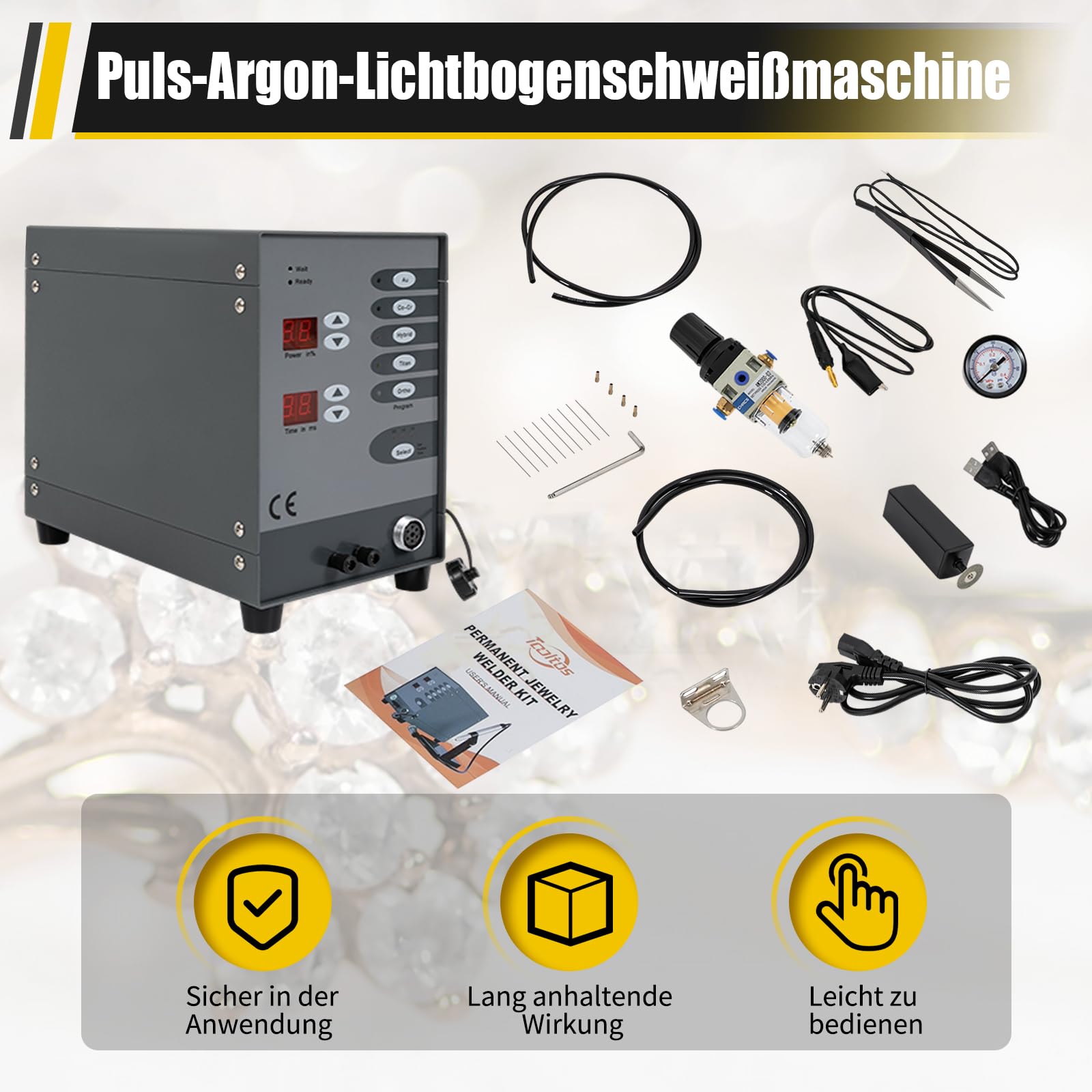 Automatische Punktschweißmaschine, Puls-Argon-Lichtbogenschweißmaschine Automatische Schweißmaschine, Schmuckschweißmaschine Schmuckreparaturwerkzeug für Schmuck-Schweißen