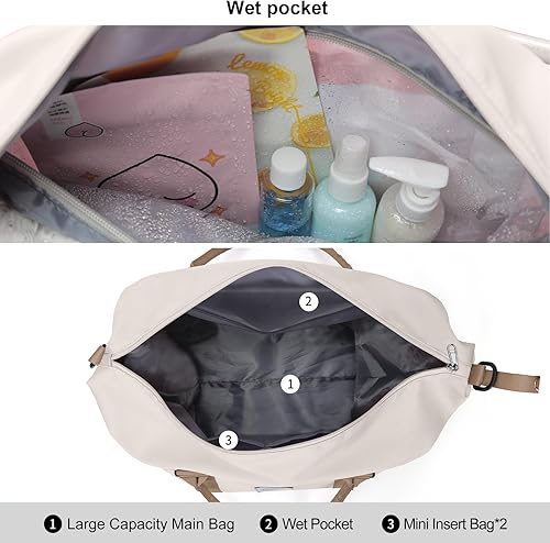 Miniatura 4 de Bolsa de lona de viaje, bolsa de gimnasio deportiva, bolsa de noche para el fin de semana, para llevar en el hombro, para mujer