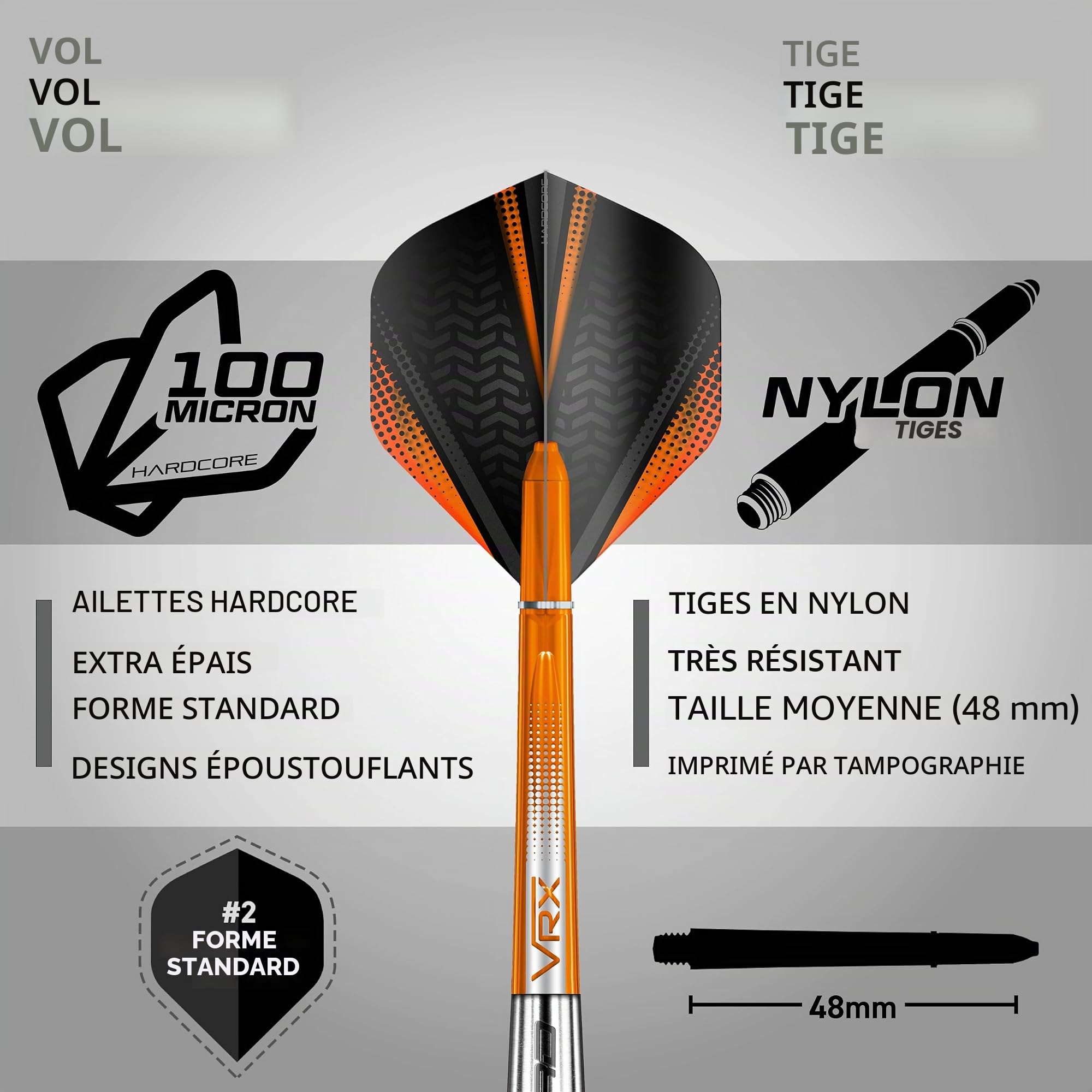 RED DRAGON Amberjack 24g, 26g, 28g ou 30g Fléchettes Pointes Acier avec Ailettes et Tiges de Flechettes