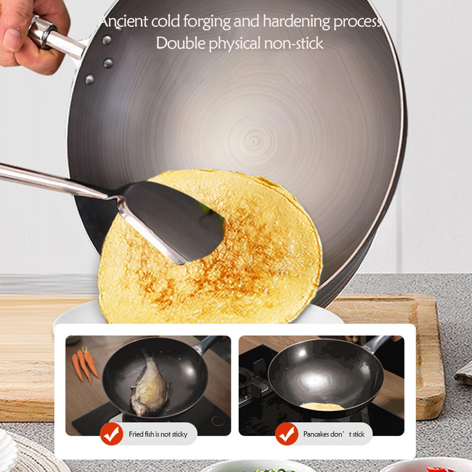 Ultralekki Tytanowy Garnek I Patelnia Wok Tytanowa I Ceramiczna Patelnia Wok Z Powłoką Nieprzywierającą, Patelnia Wok Z Powłoką Nieprzywierającą I Szklaną Pokrywką – Patelnia Do Głębokiego Mieszania