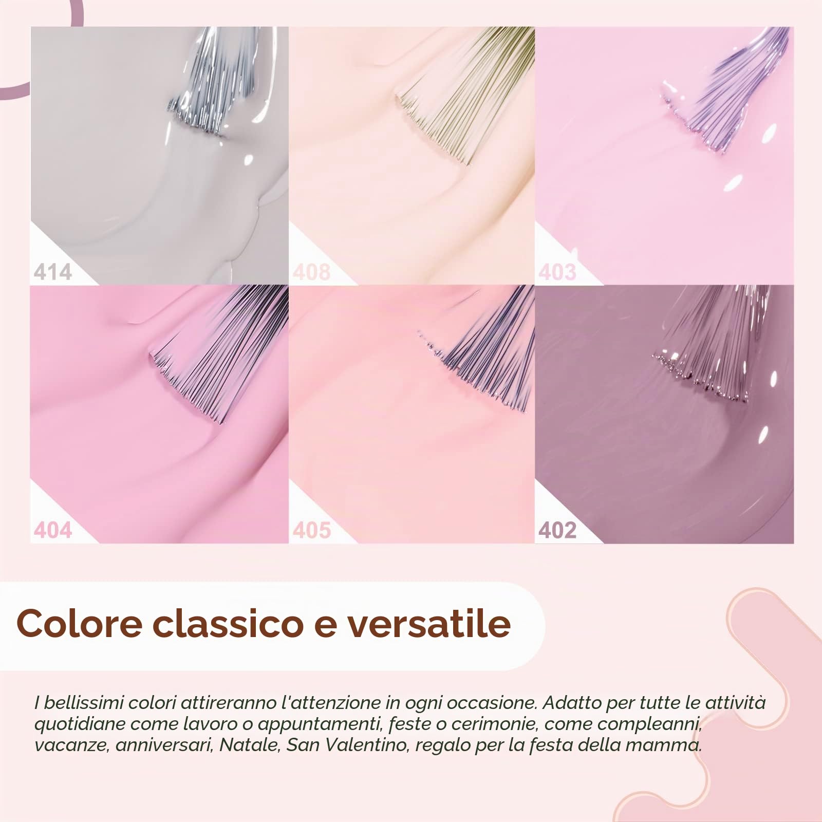 VENALISA Smalto Semipermante Per Unghie 6 Colori nudo rosa viola nude pink purple 6 Smalti Semipermanenti per Unghie Soak Off UV Gel Nail Polish