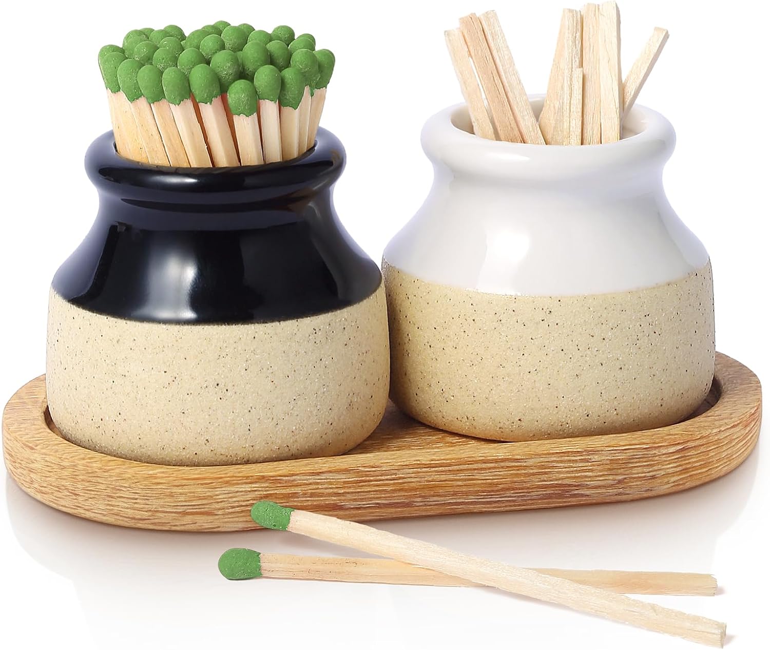 FreeJac Ceramic Match Holder With Striker Matches In A Jar