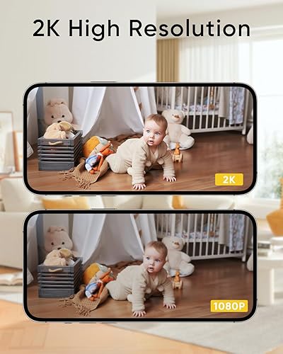 Miniatura 3 de BoyKeep Cámara para mascotas 2K, cámaras de 5G2.4GHz para seguridad del hogar, cámara interior con aplicación de teléfono, audio de 2 vías, visión