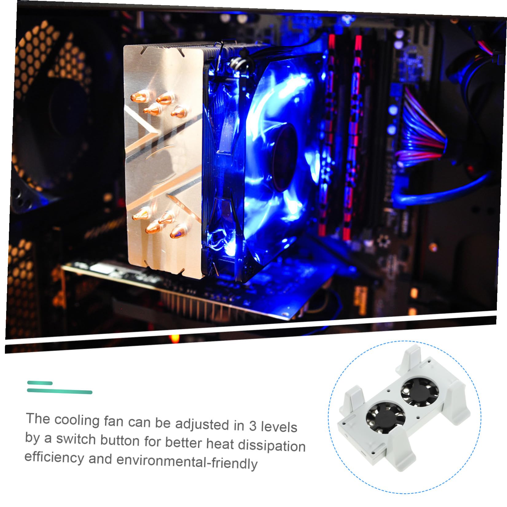 1 Juego Base de Refrigeración con Ventilador Ajustable para S Soporte Vertical y USB para Sincronización y Carga