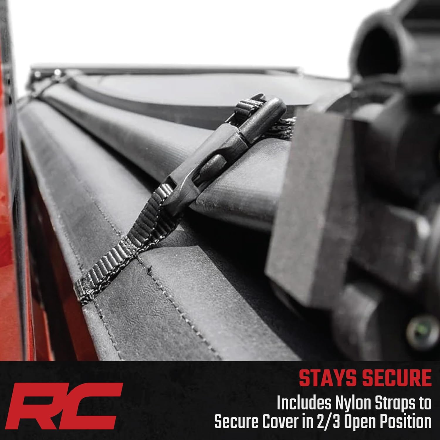 Rough Country Soft Tri-Fold Tonneau Cover for Ford F-150 (2015-2020) - Weather-Resistant Truck Bed Cover, F150 Accessories
