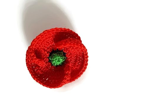 Miniatura 4 de Red Poppy Brooch Pin Badge Flower Gift for Jewelry Handmade Crochet Craft Nature