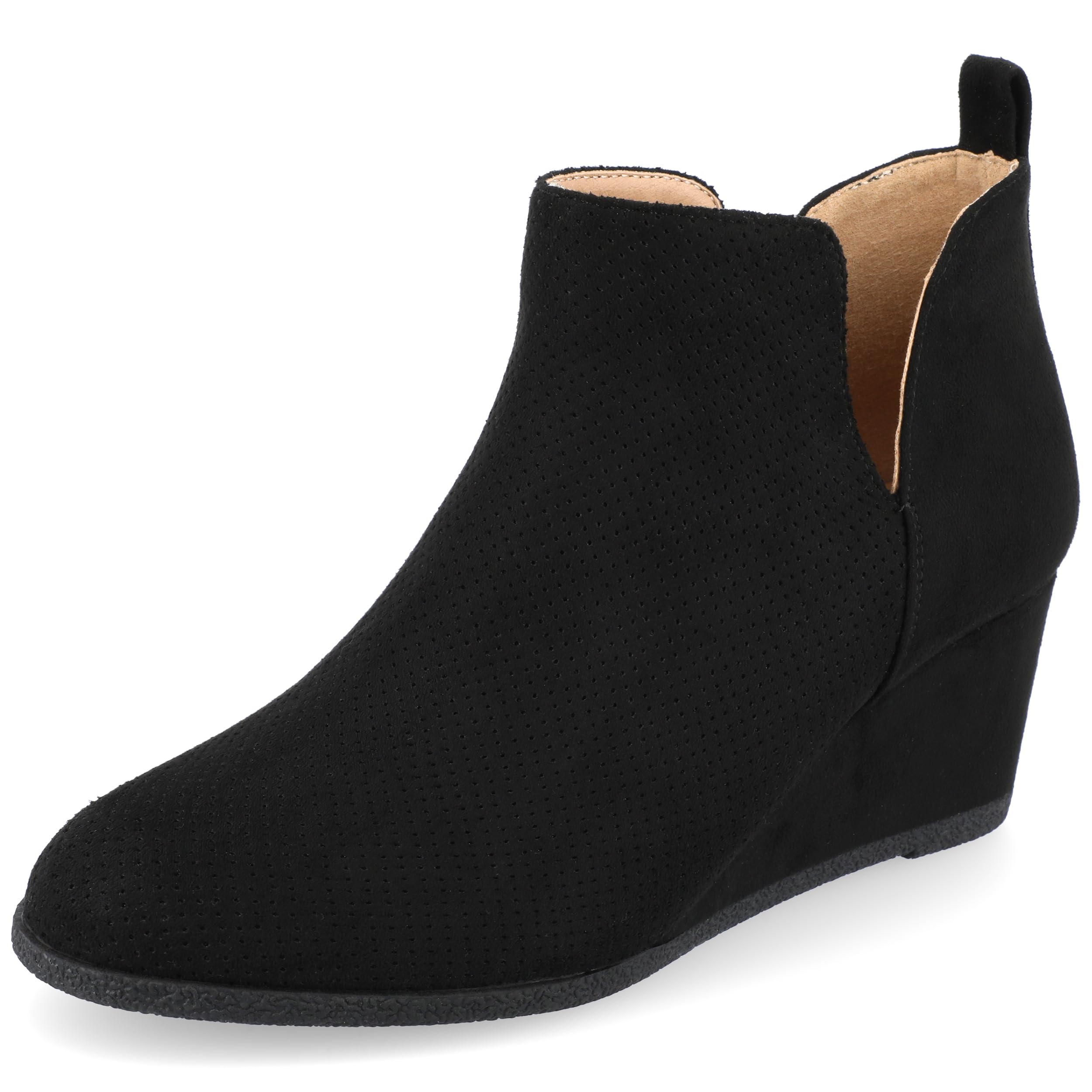 Journee Collection Womens Mylee Pull On Wedge Booties - Black - 7 5