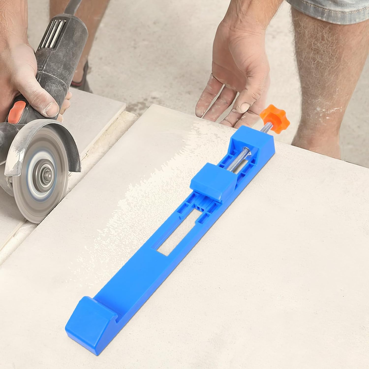 FUOYLOO Adjustable Cutting Machine Rail Guide with Orange Handle Circular Saw Guide Rail for Precision Woodworking and Metal Cutting, Positioning Clamp Base for Circular Saw Accessories