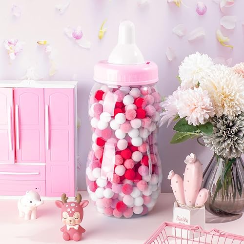 Miniatura 7 de 2 biberones grandes de 15 pulgadas para el juego de la ducha botella de leche de plástico para bebé alcancía botella grande banco de dinero para