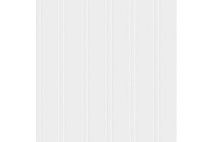 Prepasted Faux Beadboard Wallpaper Peel and Stick Off White