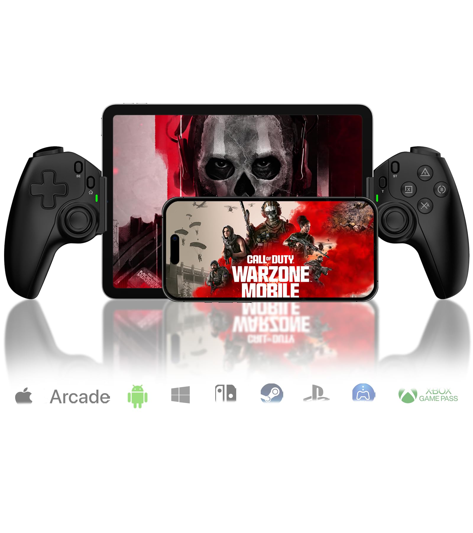 arVin Mobile Gaming Controller for iPhone/iPad/Android/Tablet(5-11inch)/Switch/PS4/PC, Replacement for PS Portal,Wireless Gamepad with Hall Effect Joysticks/Hall Trigger/Turbo