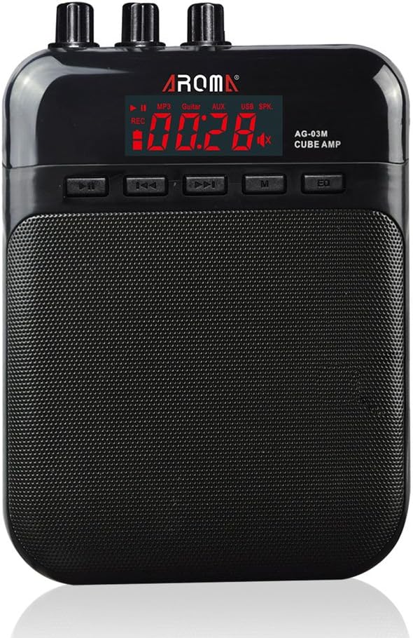 Mini Cube Guitar Amp 5V 3W Electric Guitar Amplifier Support Memory Card up to 32G Tone and Volume Control