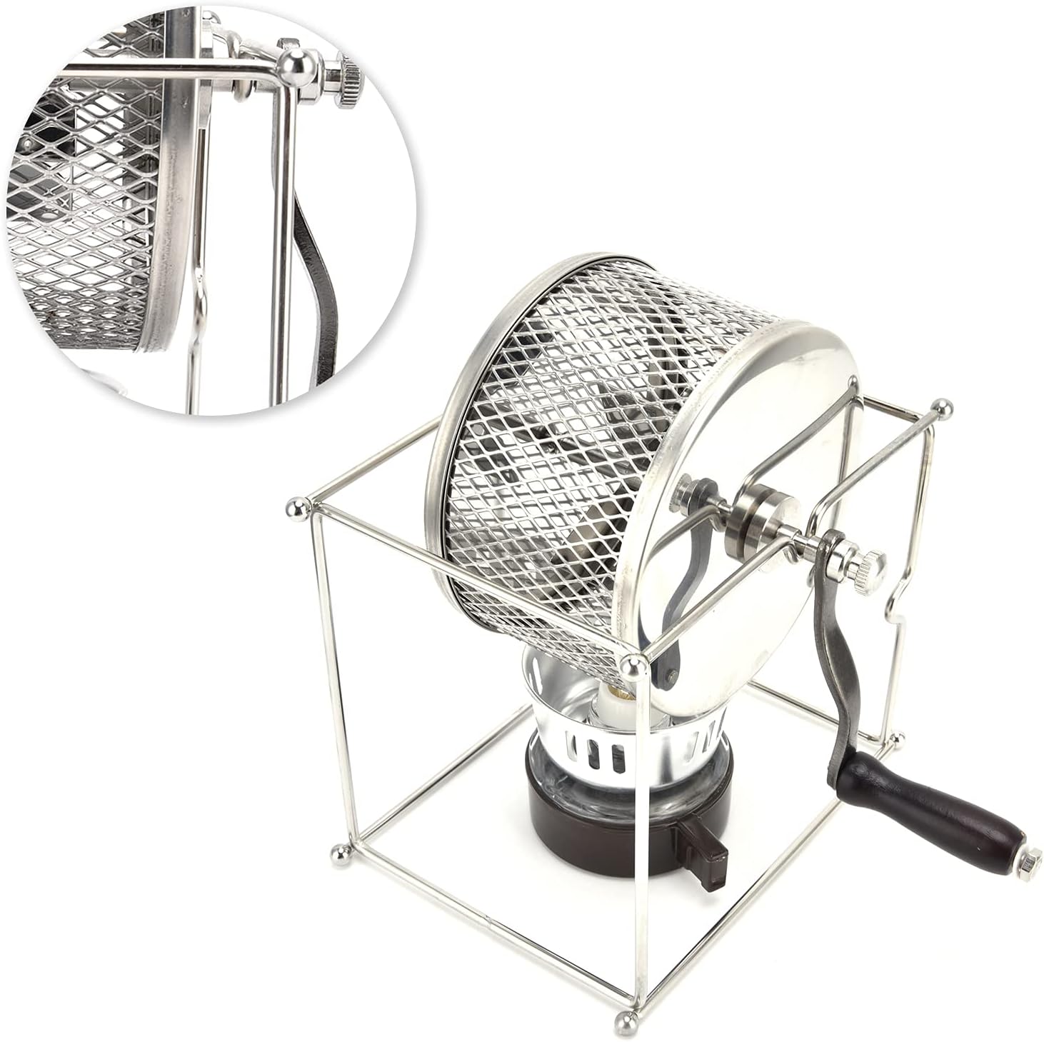 Coffee Roaster, Coffee Roaster Machine with Rectangular Support Hand Cranked Coffee Roaster, Coffee Bean Roasting Machine, Household Roller Coffee Roaster Coffee Makers for Home