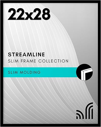 Vista 99 de Americanflat - Portarretratos de 7x10 pulgadas con borde delgado y vidrio inastillable, colección Streamline, marco para exhibir en pared y mesa