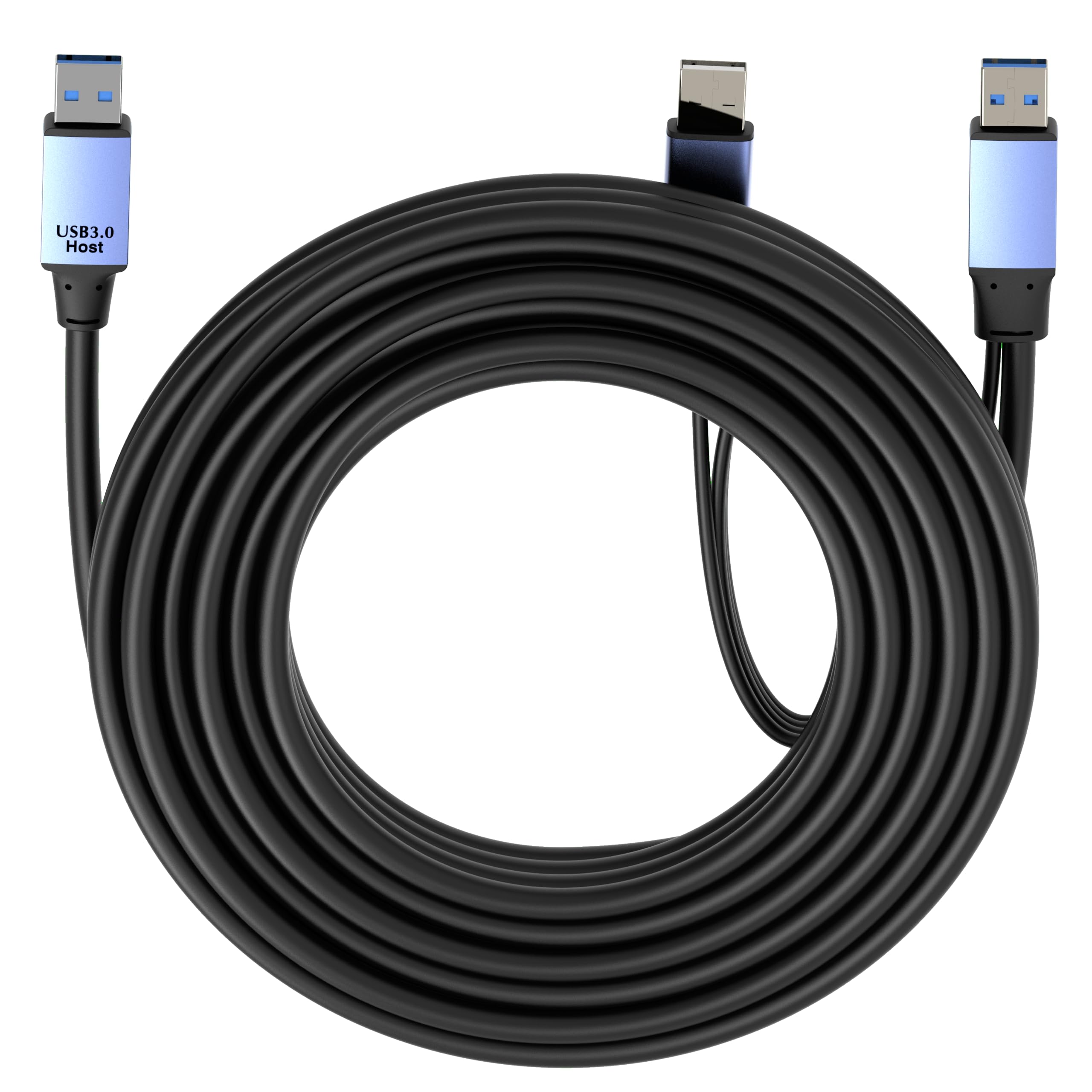 OkyLink Cable de datos activo USB 3.0/3.2 Gen 1 de 25 pies (8 m) A macho a macho A viene con cable de alimentación de 5 Gbps para impresora industrial, escáner
