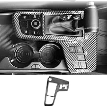 ABS Central Gear Shift Panel Cover Center Control Cover Trim Car Interior Parts Manual Gear Shift Panel Cover Compatible with Sportage 2023-2025 Accessories[Fuel Versions] Carbon Fiber Style