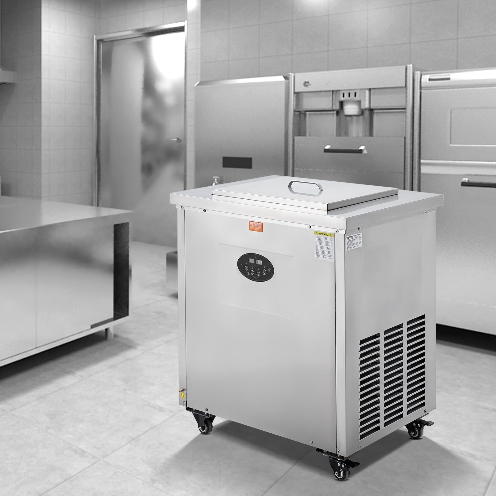 VEVOR Kommerzielle Eismaschine, 40-teilige Eismaschine, Edelstahl, für Eis am Stiel, Bars, Cafés, Milchtee-Geschäfte