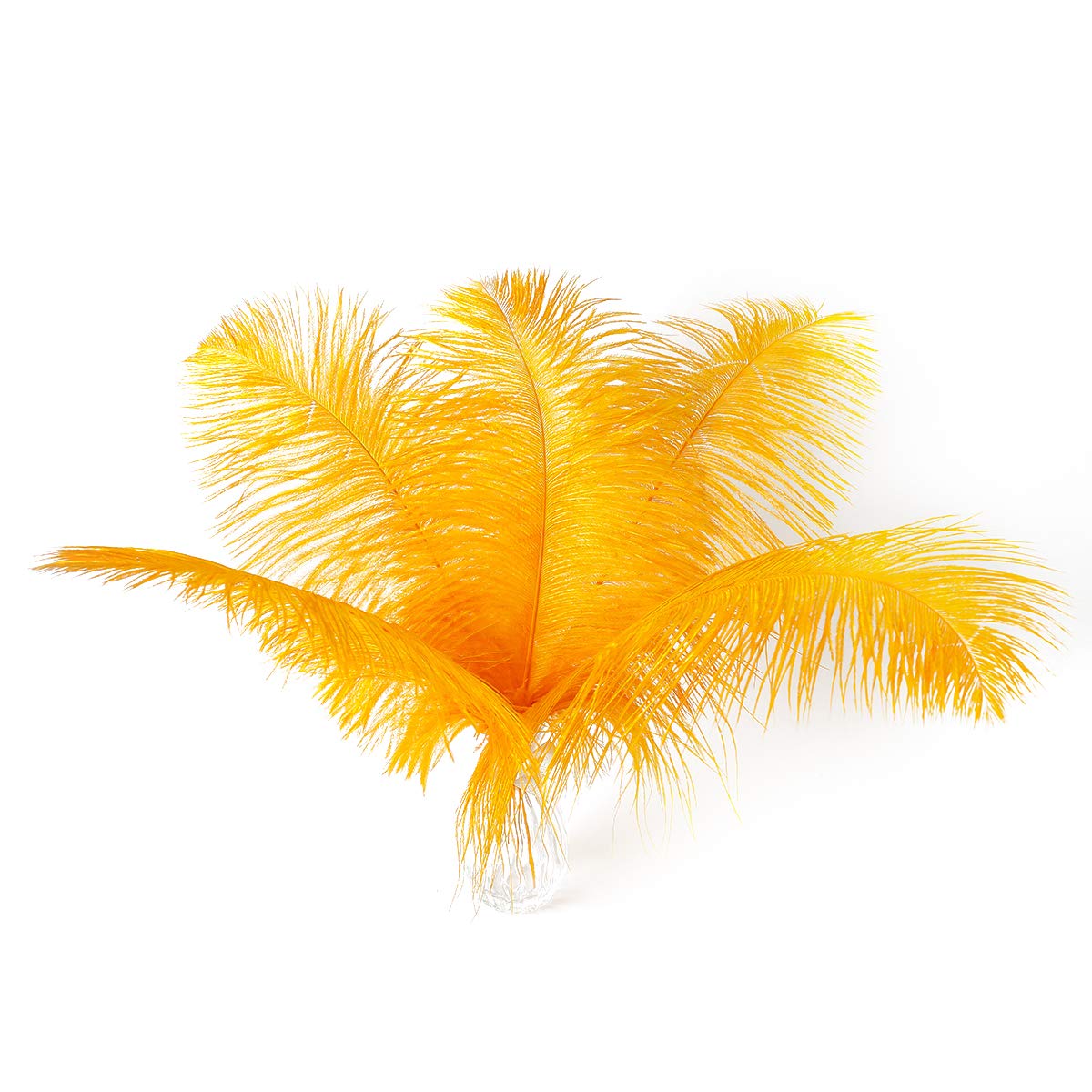 Ballinger 12pcs Natural Luxury Gold Ostrich Feathers Bulk - 10-12inch (25-30cm) for Wedding Party Centerpieces,Flower Arrangement and Home Decoration(Gold)