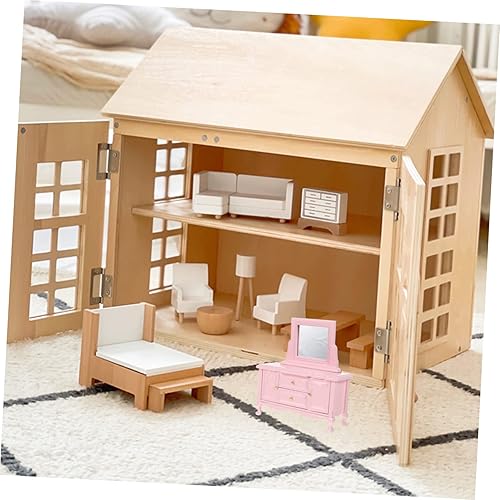 Miniatura 2 de Veemoon Mini aparador Mini muebles de madera, mini tocador de escritorio, muñeca, mini gabinete, mini mueble de madera, decoración de paisaje, mini
