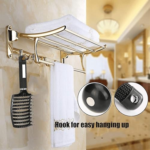 Miniatura 8 de Cepillo de ventilación desenredante de cerdas de jabalí para secar con soplado, anti-encrespamiento, paleta curvada ventilada, desenredante, peine