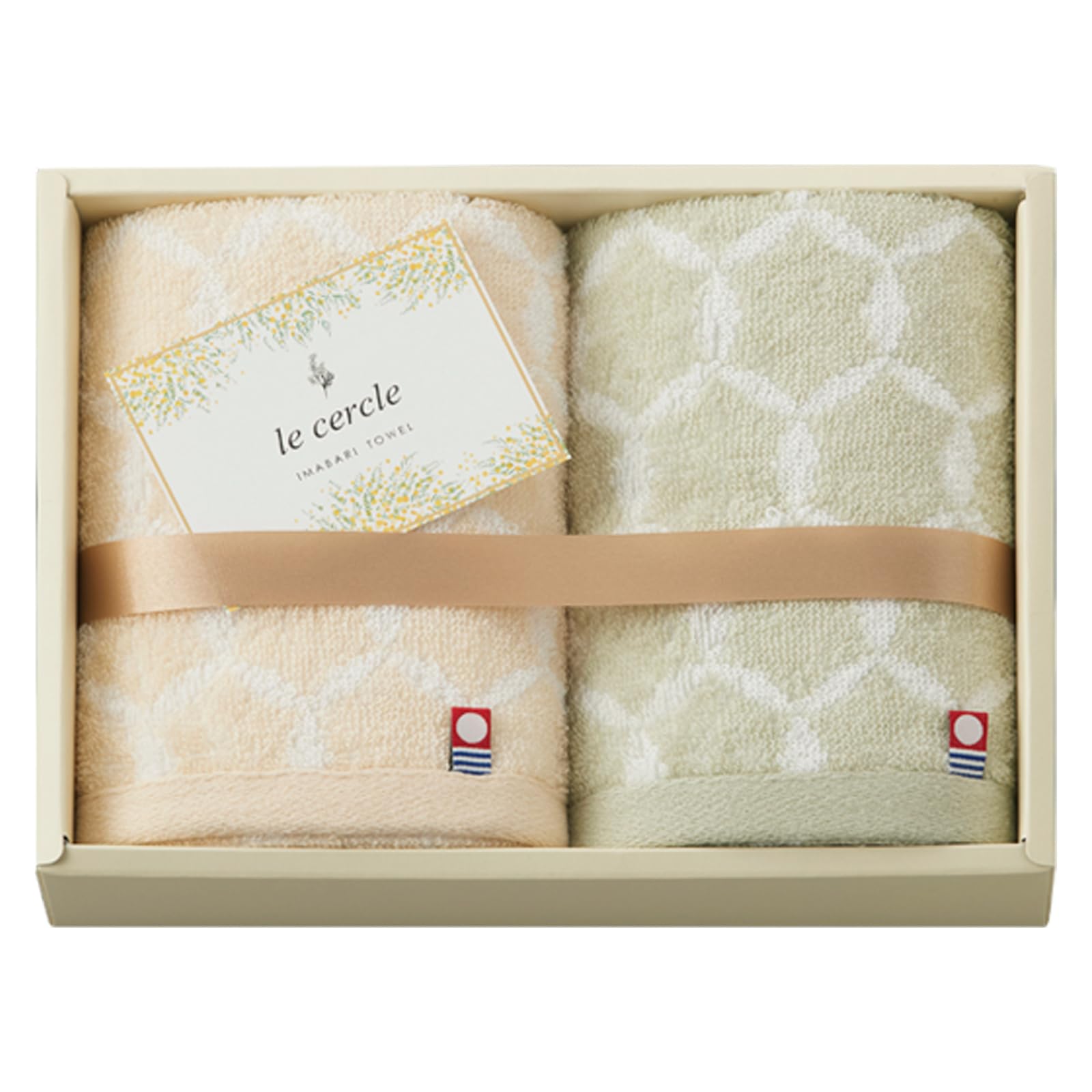 Imabari Towel Le Cercle Face Towel Set of 2 Cotton 12.6x29.5in Japan