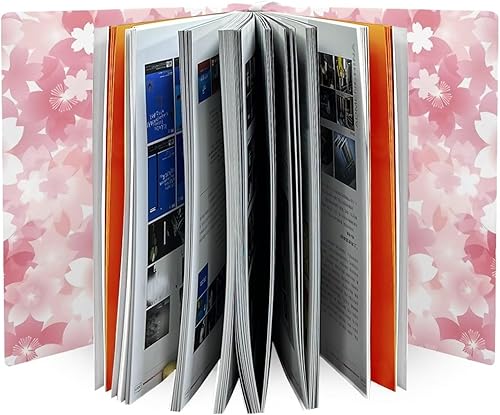 Miniatura 2 de Fundas de libro con diseño de flor de cerezo rosa, funda elástica de 9 x 11 pulgadas, adecuada para la mayoría de libros de tapa dura, fundas