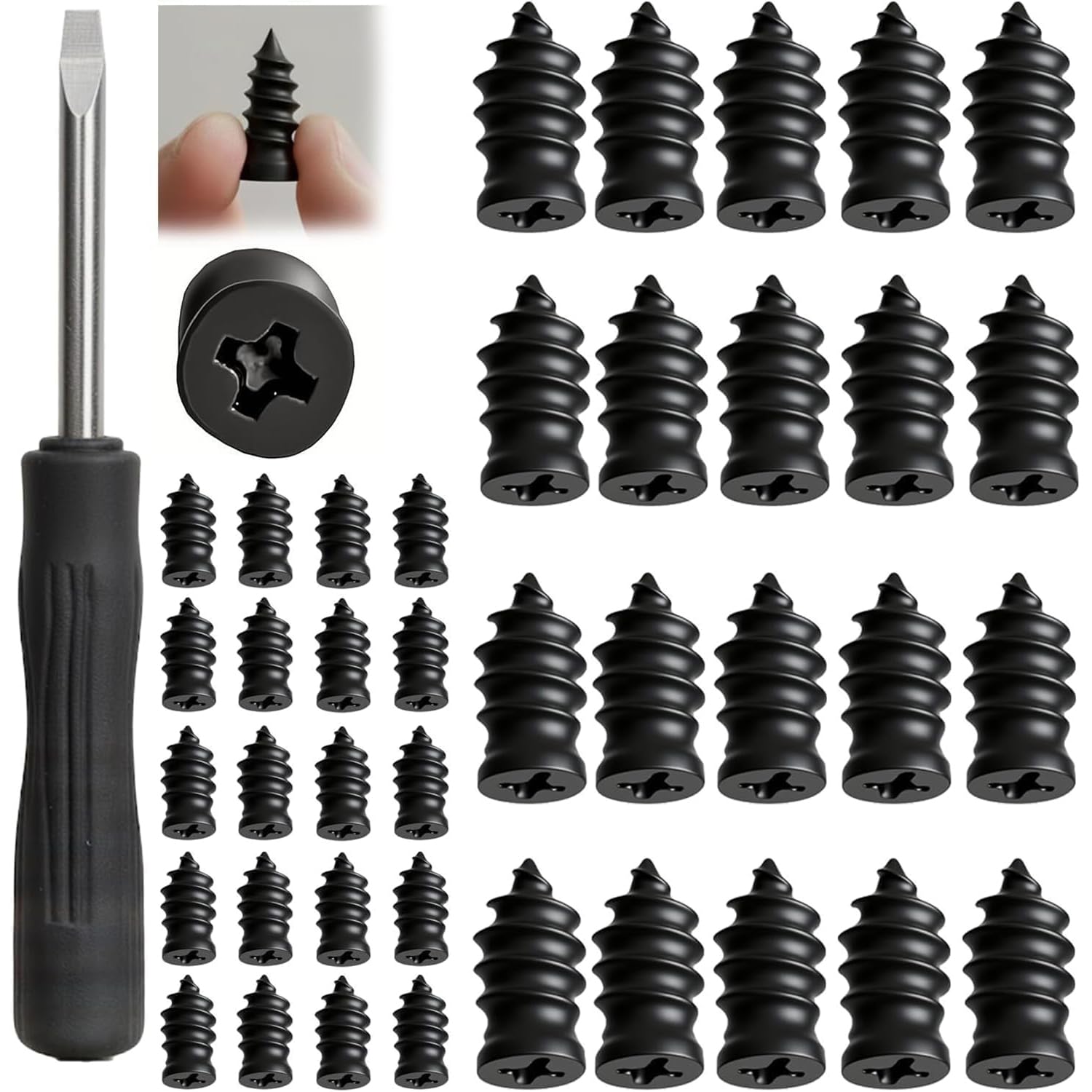 Tire Repair Nails Kit with 2 Sizes 2026 Upgrade Vacuum Tire Repair Rubber Nail Tire Screw Plug Repair